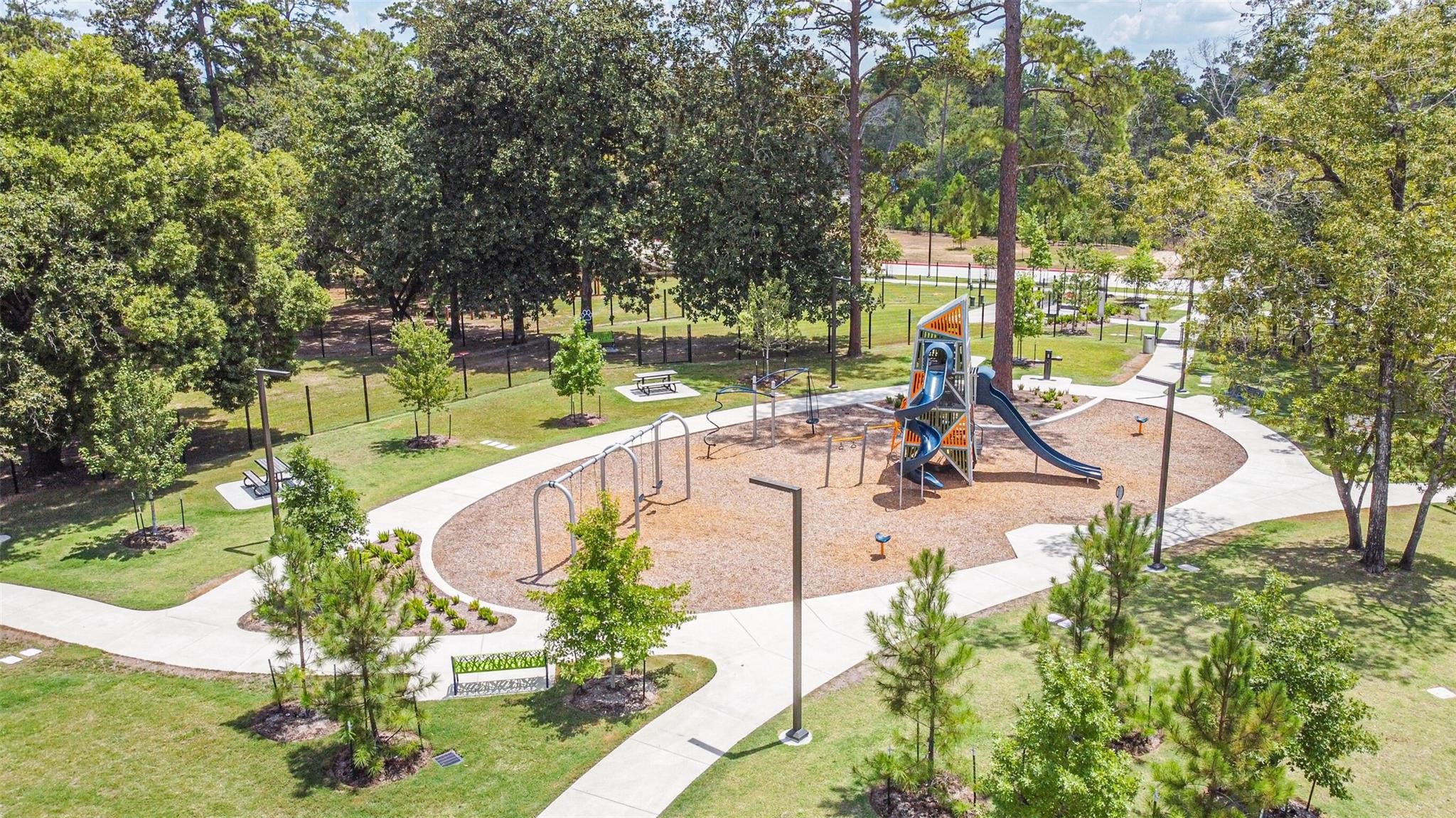 718 Santa Elena Trail Conroe, TX 77304 - Photo 25 of 29 Discover a family-friendly oasis with lush greenery, a modern playground, and inviting picnic areas, perfect for creating lasting memories in your new community.