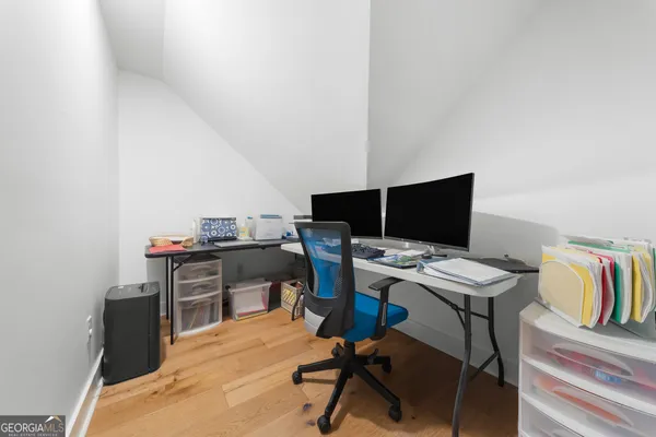 a workspace with furniture and a workspace