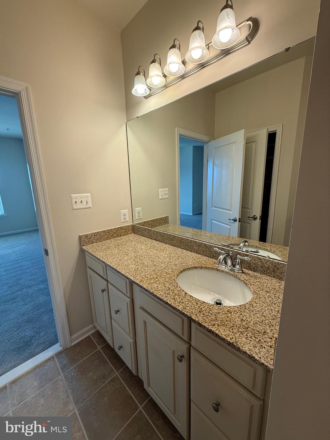 202 B Mill Pond Road Frederick, MD 21701 - Photo 26 of 44 a bathroom with a granite countertop sink a mirror and vanity