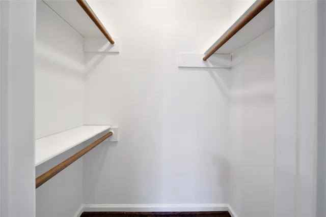 a view of small space with racks on the wall