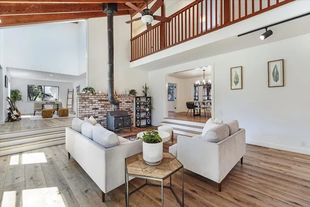 a living room with furniture