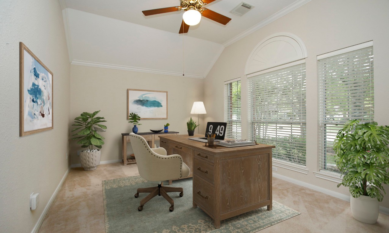 1114 Bringewood Chase Drive Spring, TX 77379 - Photo 8 of 49 a view of a workspace with furniture and a potted plant