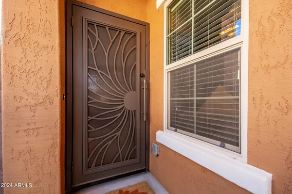 a view of a door and a door