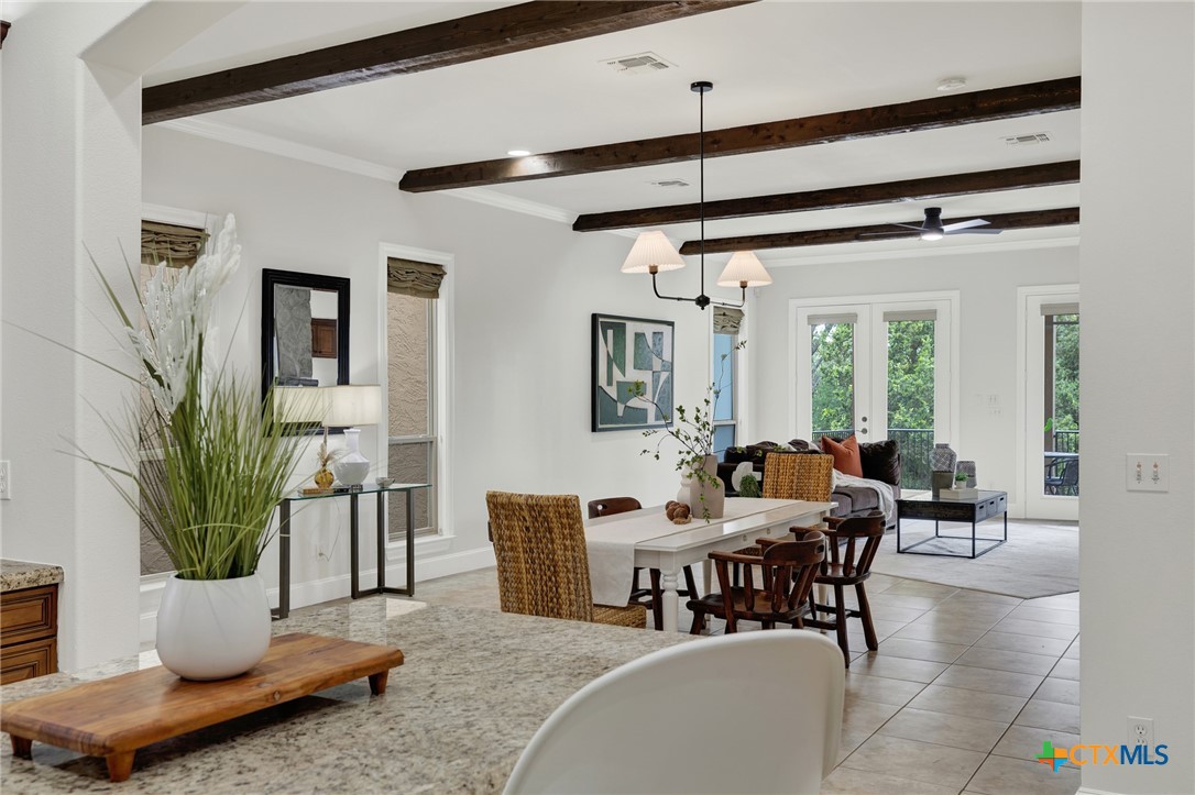 1029 Gruene Road New Braunfels, TX 78130 - Photo 16 of 48 a view of a dining room with furniture and a potted plant