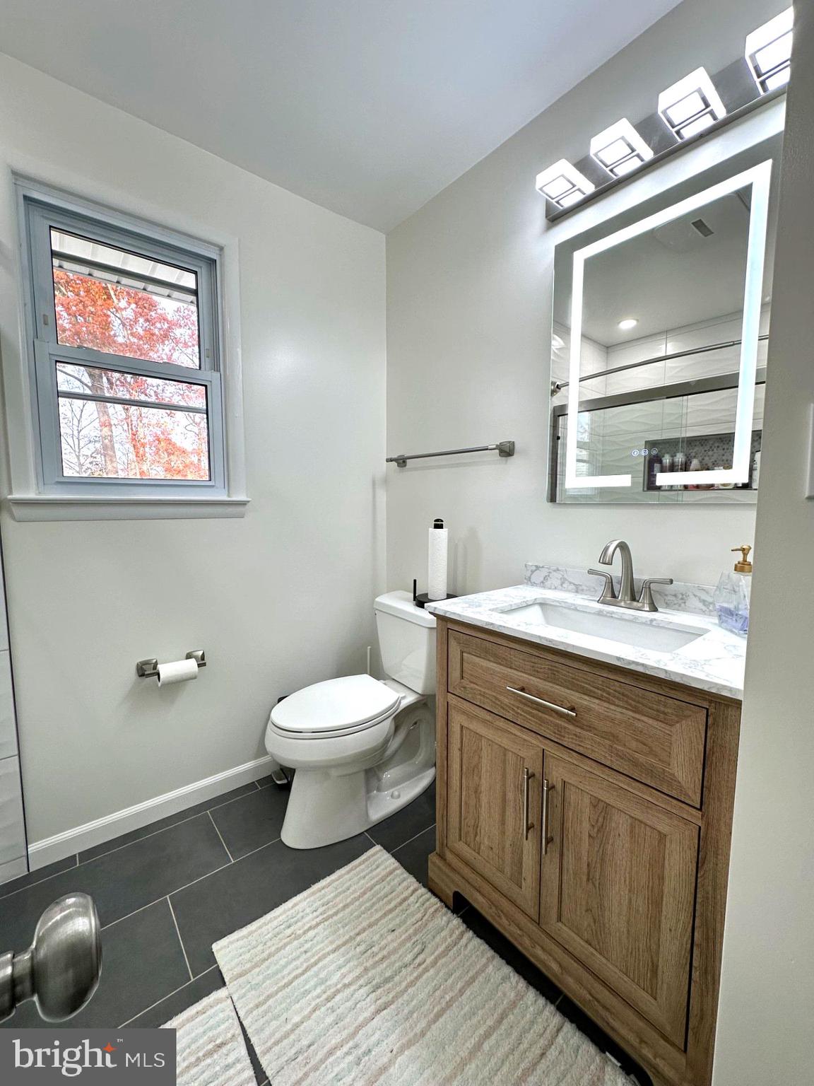 8140 Drayton Lane Springfield, VA 22151 - Photo 71 of 98 a bathroom with a toilet sink and mirror