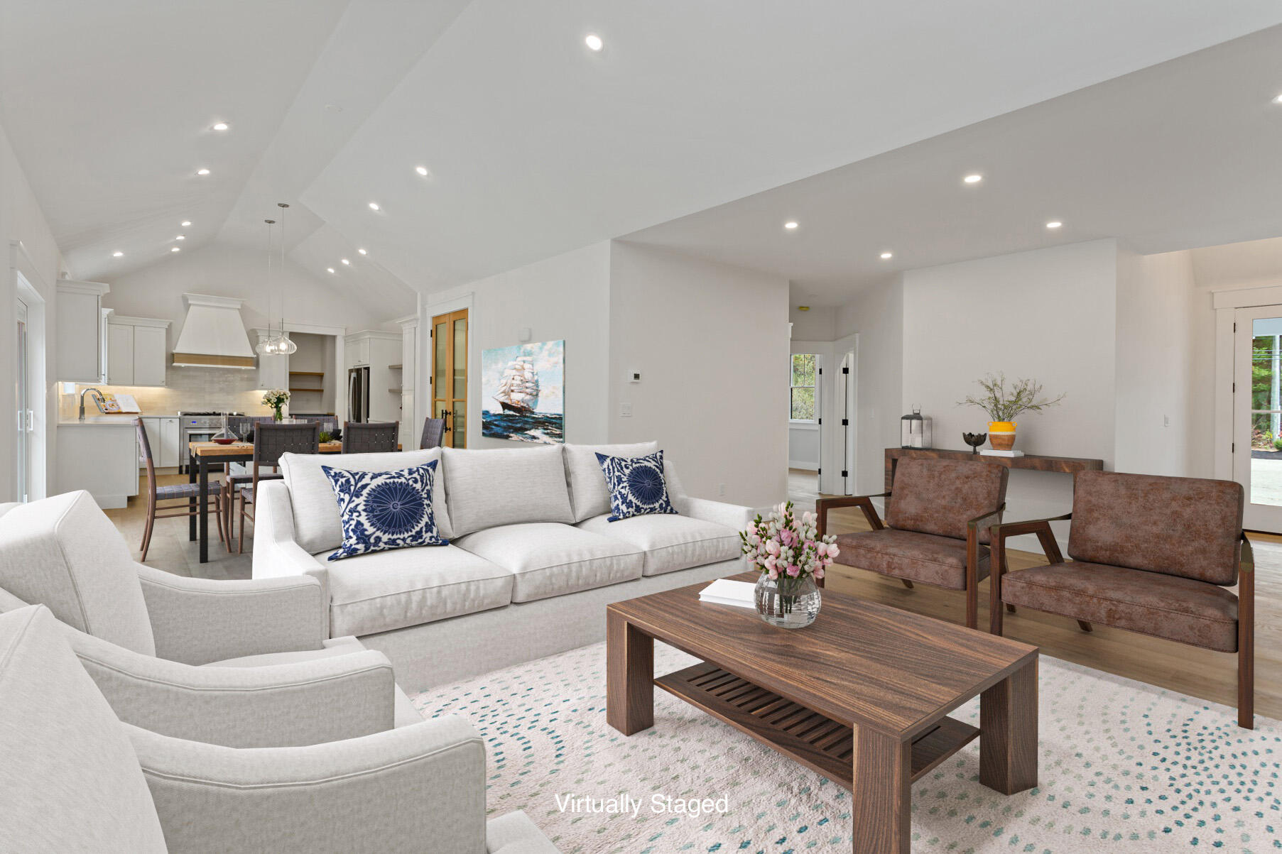 99 Orchard Road Mashpee, MA 02649 - Photo 11 of 49 a living room with furniture and kitchen view
