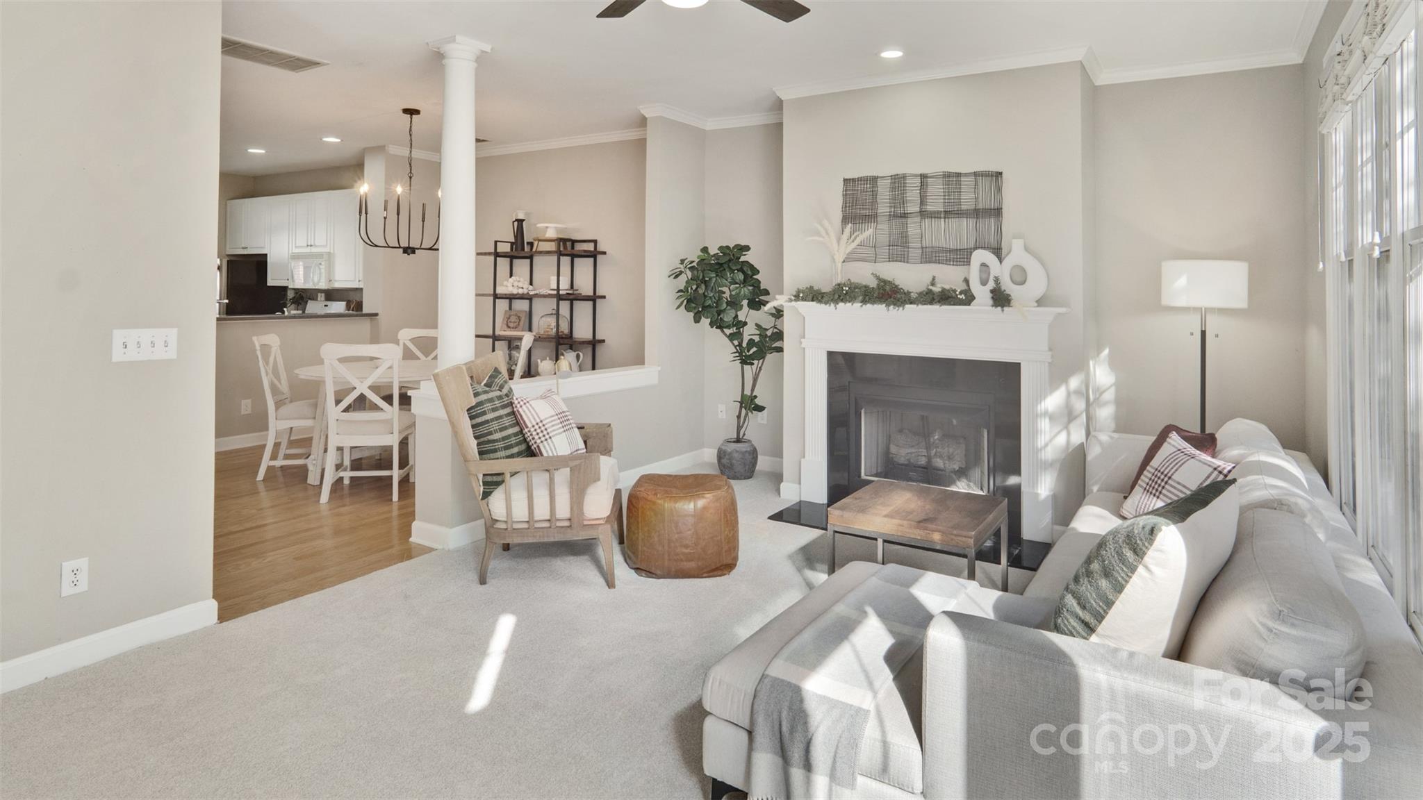 3309 Stettler View Road Charlotte, NC 28210 - Photo 8 of 29 a living room with furniture and a fireplace