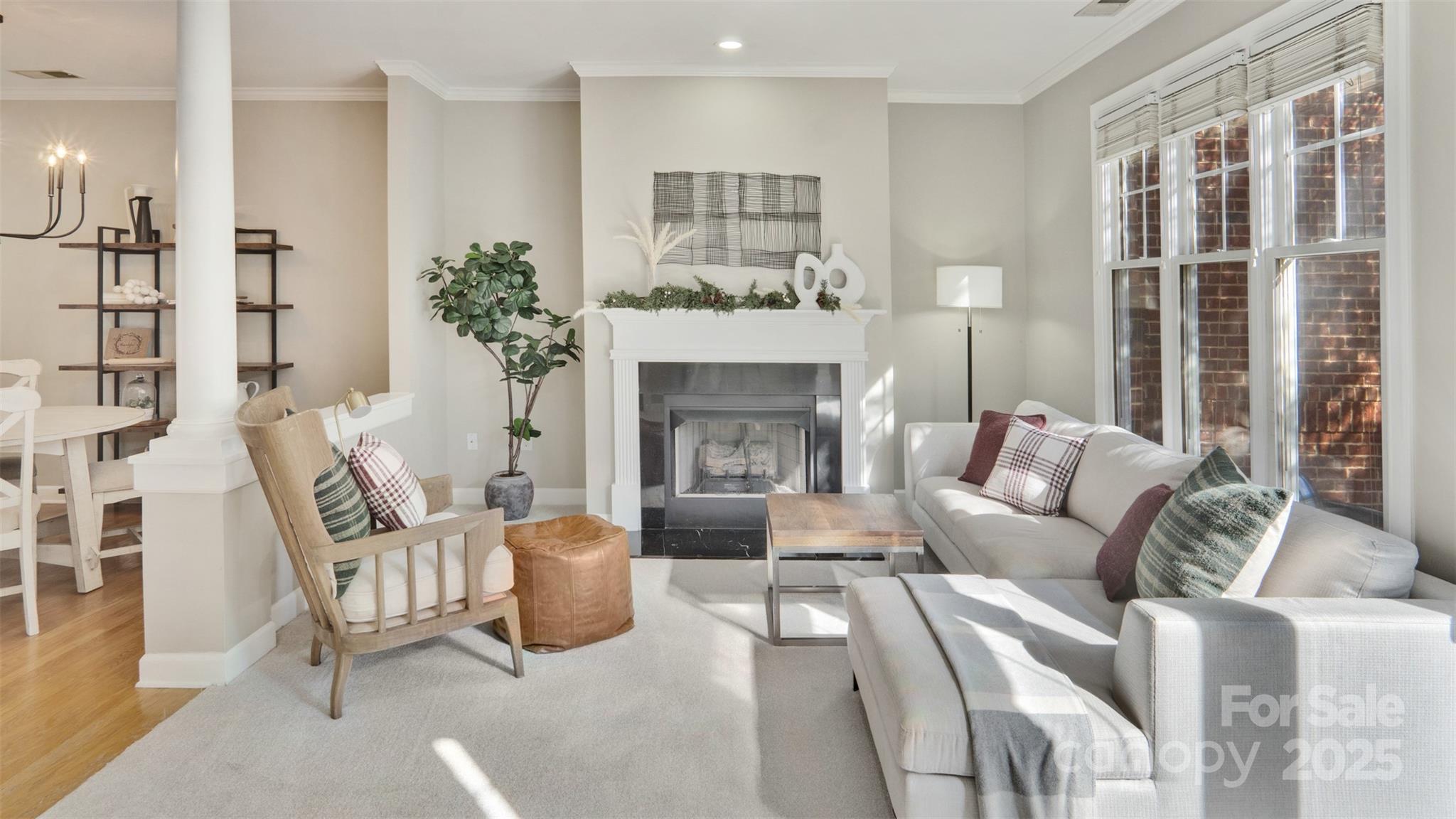 3309 Stettler View Road Charlotte, NC 28210 - Photo 9 of 29 a living room with furniture and a fireplace