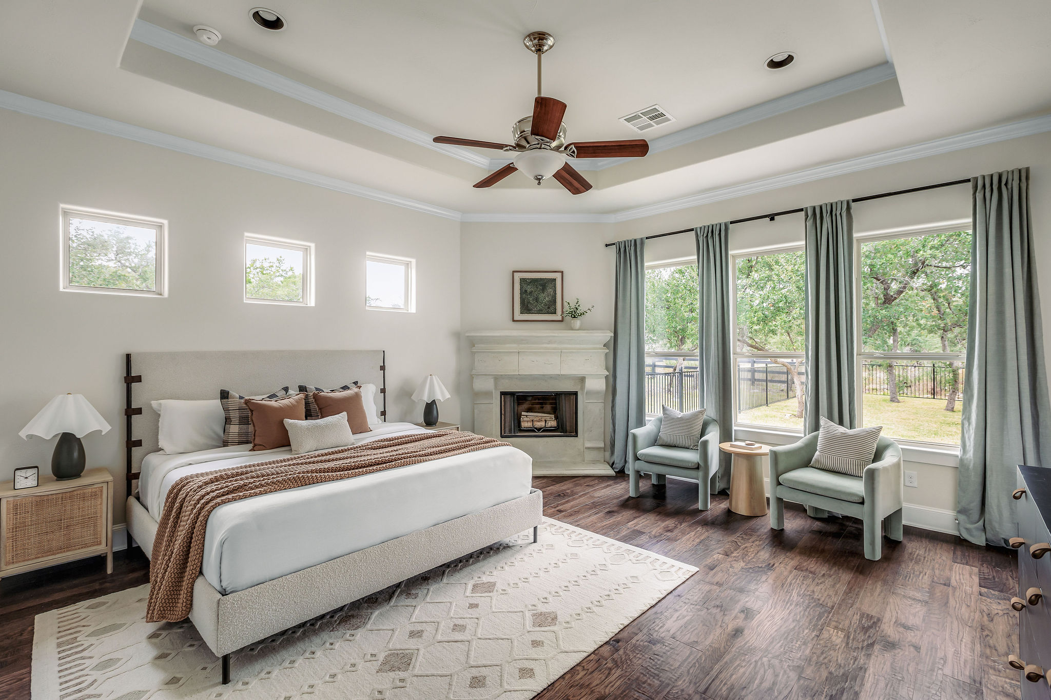 812 Jennings Branch Georgetown, TX 78633 - Photo 16 of 40 a bedroom with a bed and a chandelier