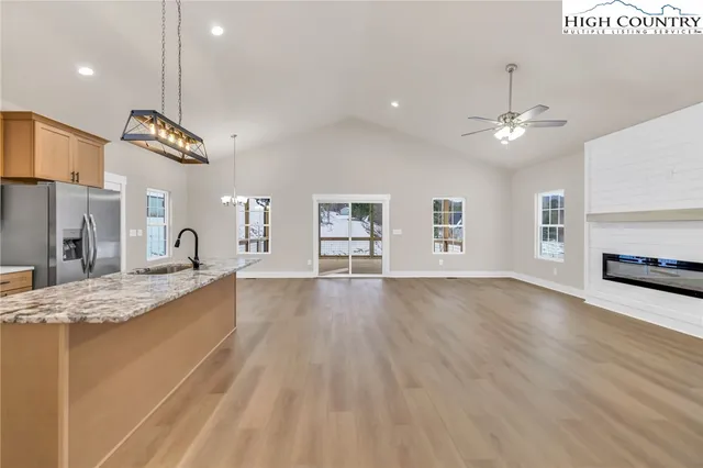 a view of kitchen and window