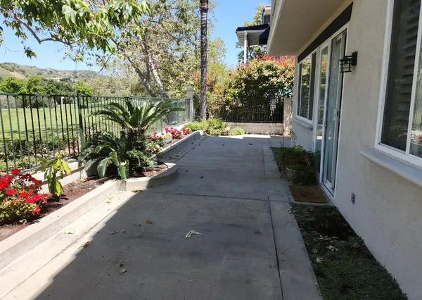 a bunch of flowers in front of a house