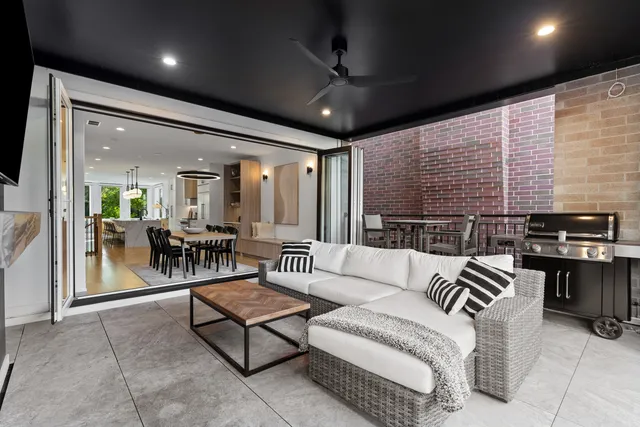 a living room with furniture