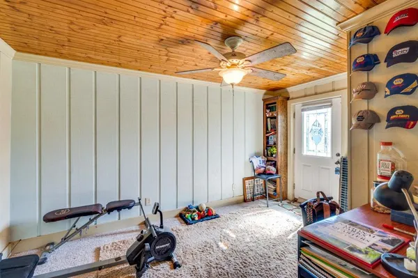 a room with musical instruments