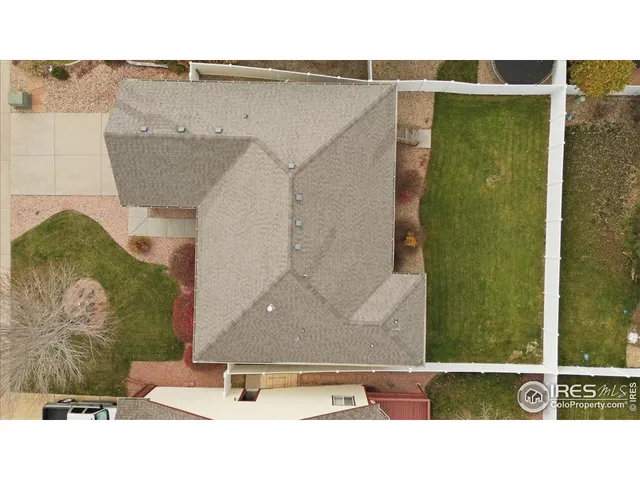 an aerial view of a house
