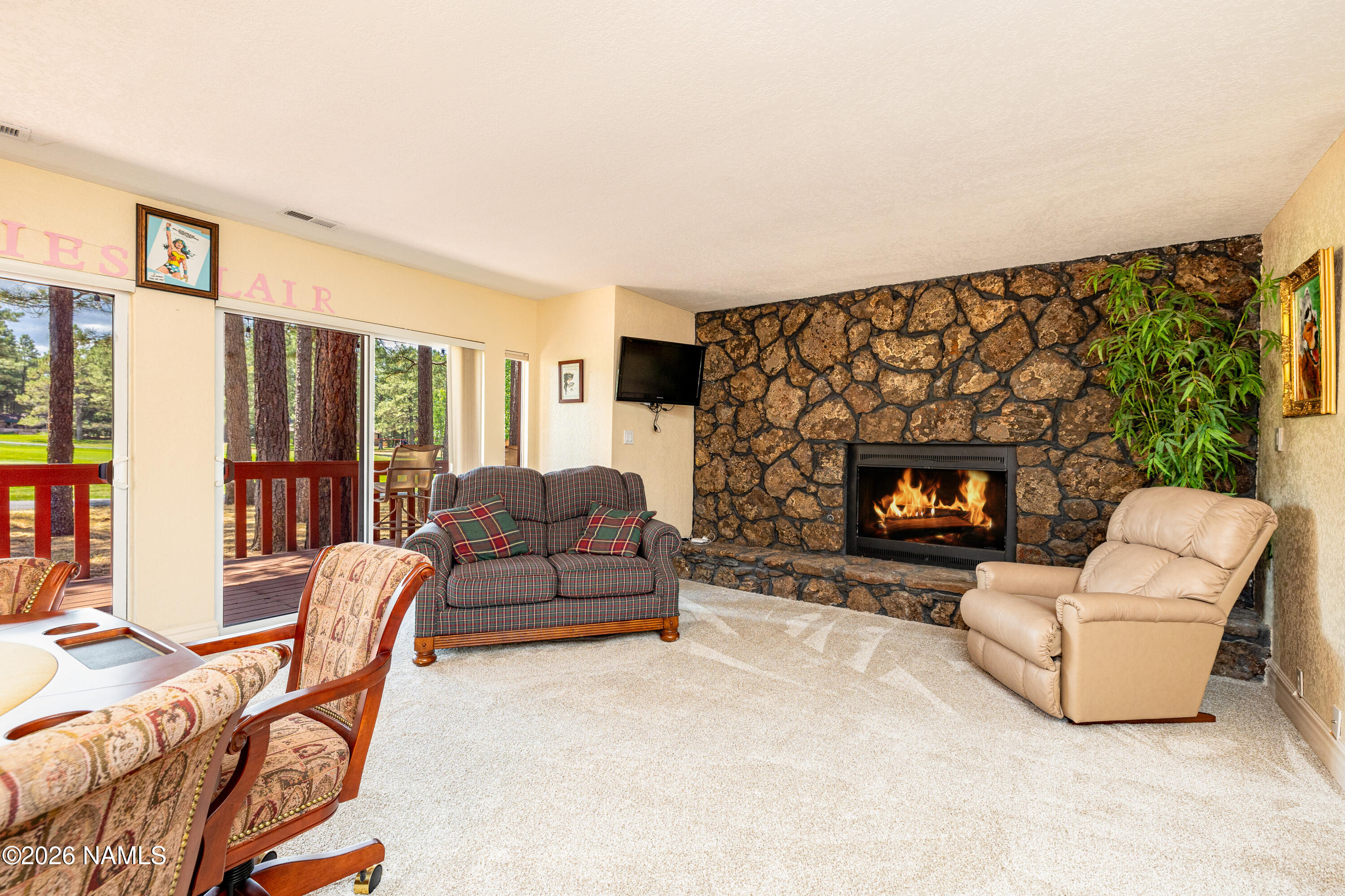 1407 North Mariposa Road Flagstaff, AZ 86004 - Photo 45 of 85 a living room with furniture and a fireplace