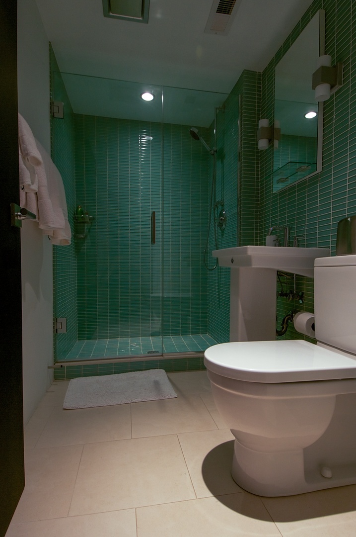 435 Thorne Lane Lake Forest, IL 60045 - Photo 28 of 42 a white toilet sitting next to a bathroom sink and shower