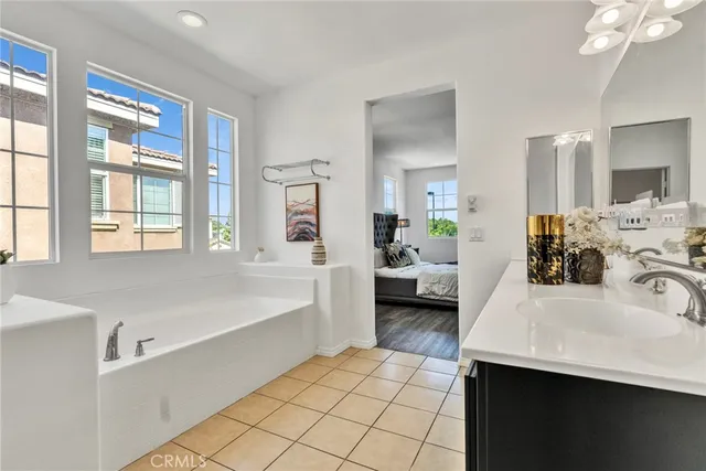 a view of a garden with a building in the background