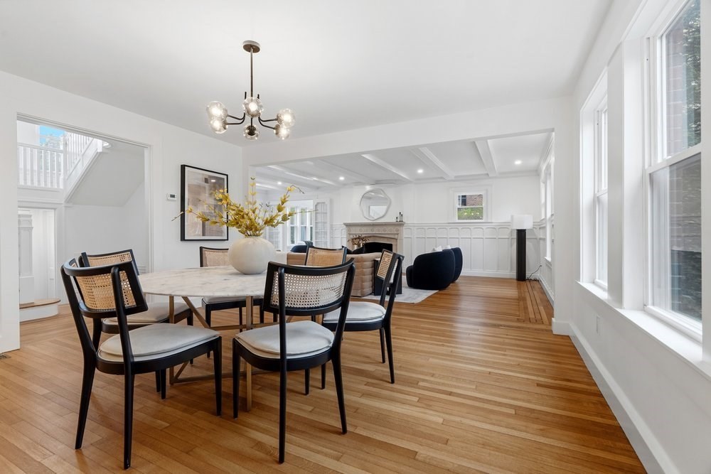 1806 Beacon Street Newton, MA 02468 - Photo 7 of 38 a view of a dining room with furniture and wooden floor