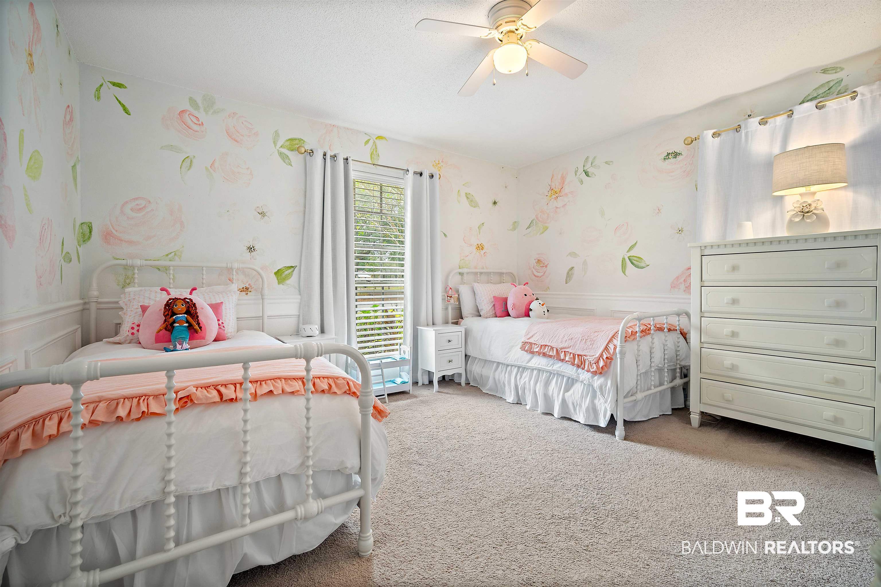 4228 Spring Valley Drive South Mobile, AL 36693 - Photo 22 of 31 Carpeted bedroom featuring ceiling fan and a textured ceiling