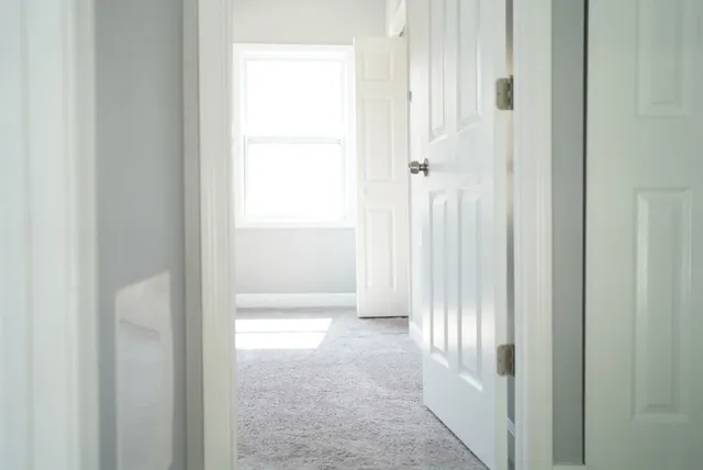 an empty room with a window