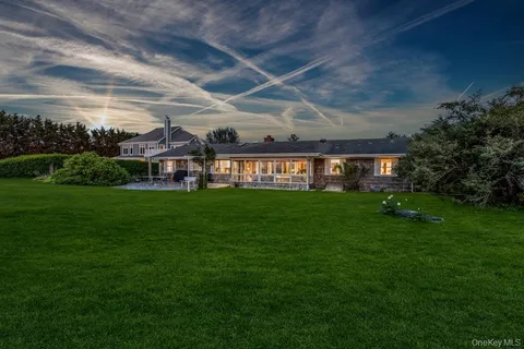 a view of a big building with a big yard