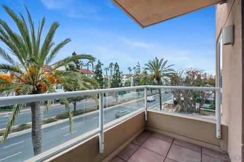 a view of a balcony with lake view