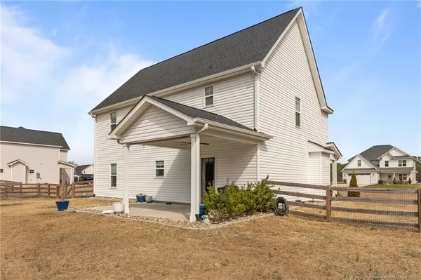 a view of a house with a patio