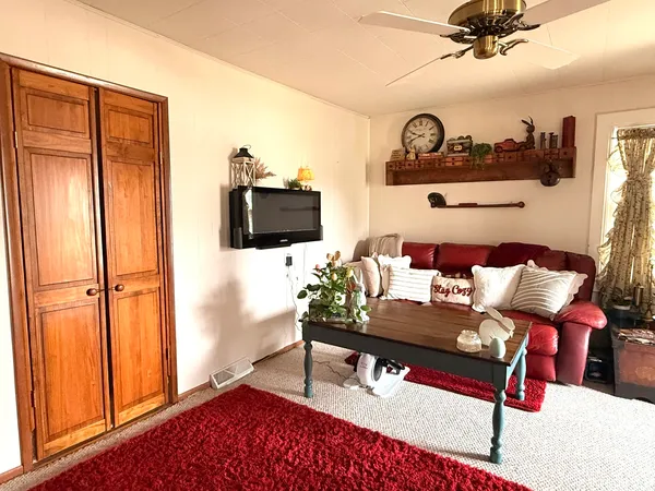 a living room with furniture