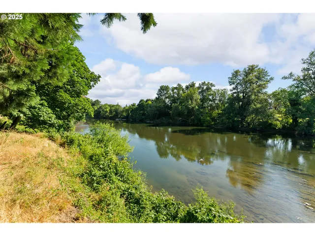 a view of lake with green space
