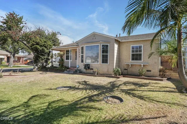 a view of a house with a patio