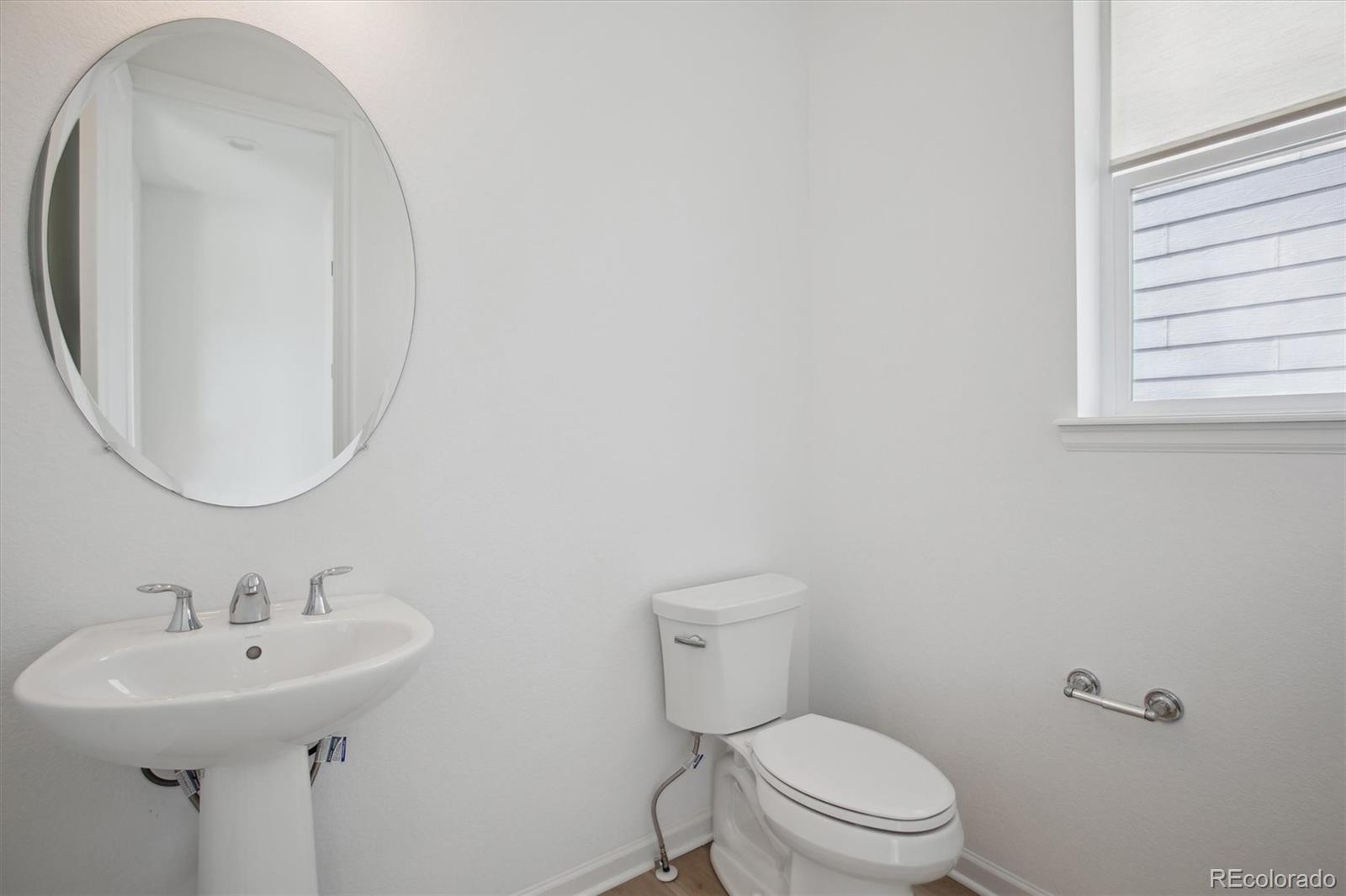 741 Simmental Loop Castle Rock, CO 80104 - Photo 19 of 50 a bathroom with a sink a toilet and a mirror