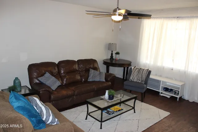 a living room with furniture