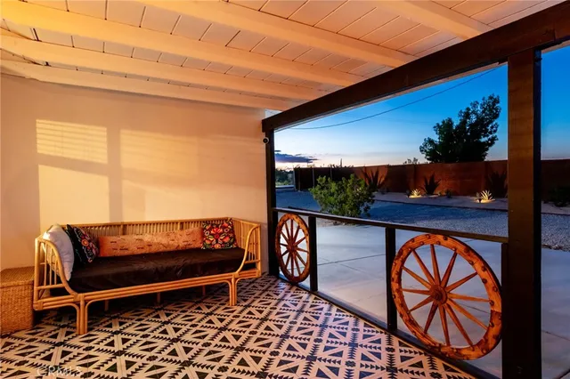 a bench sitting in front of a building