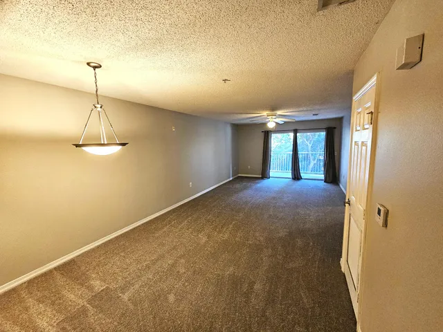 a view of livingroom and hallway