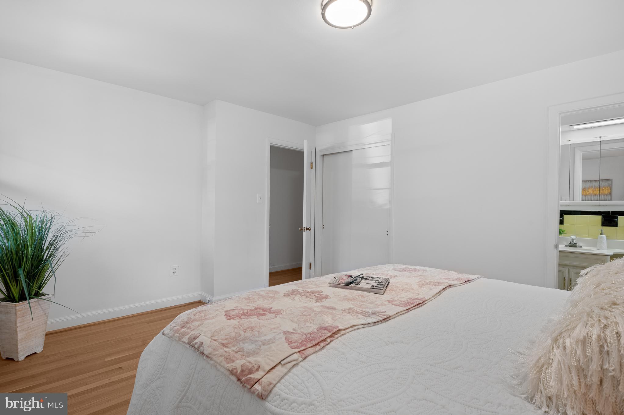 1006 Strout Street Silver Spring, MD 20901 - Photo 26 of 54 a bedroom with a bed and a potted plant