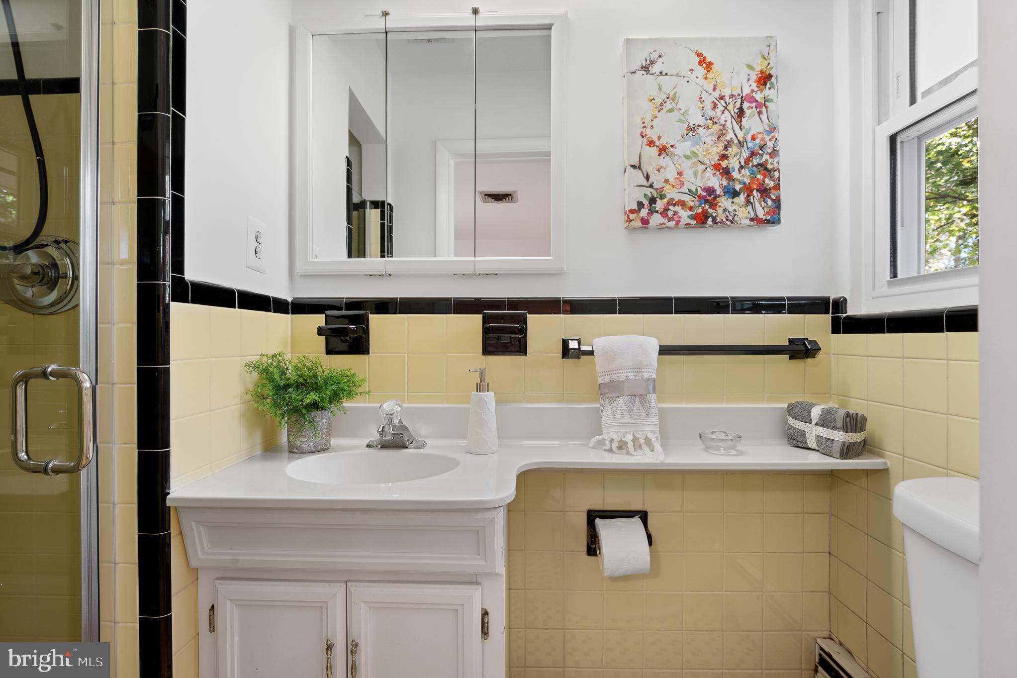 1006 Strout Street Silver Spring, MD 20901 - Photo 31 of 54 a bathroom with a granite countertop sink and a mirror