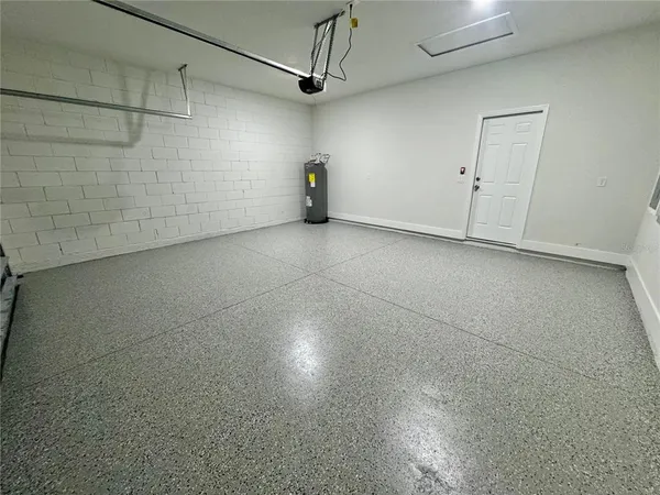 a view of a garage