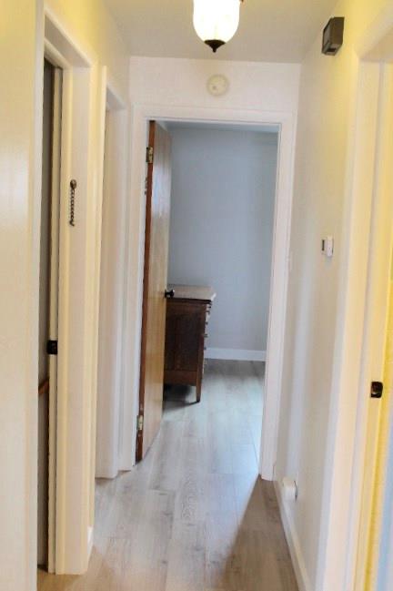 163 Hall Road Aliquippa, PA 15001 - Photo 7 of 16 Hallway from kitchen and living room to the bathroom, 2 bedrooms and door to basement. Beautiful laminated flooring goes throughout the main level of this home.