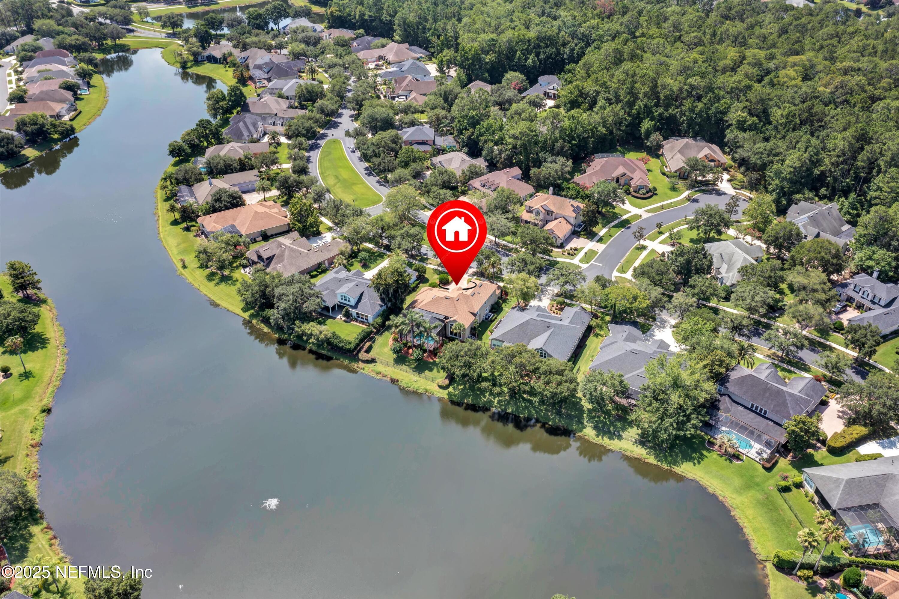 168 Pinehurst Pointe Drive St. Augustine, FL 32092 - Photo 69 of 72 an aerial view of residential houses with outdoor space and swimming pool