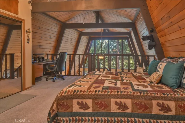 a view of a brick house with a large window