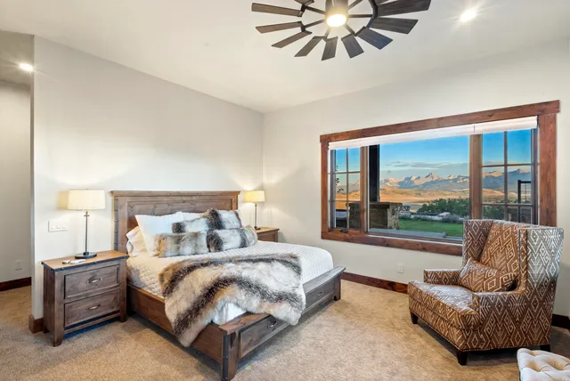 a room with furniture