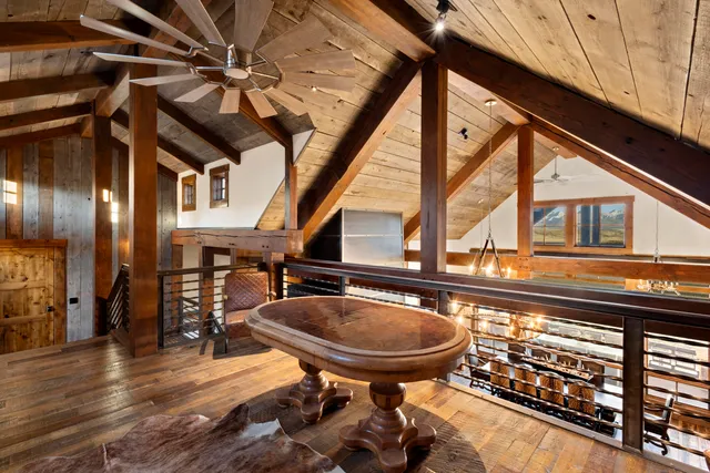 a view of a fireplace with an ocean view