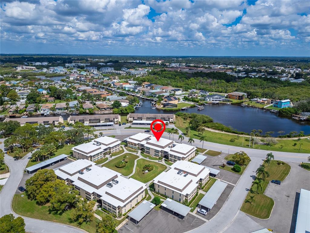 4600 Marine Parkway, Unit 104 New Port Richey, FL 34652 - Photo 59 of 69 an aerial view of a house with a ocean view