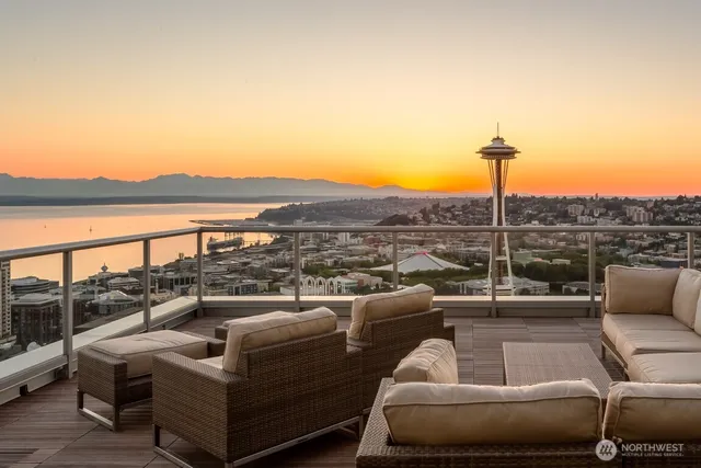 a terrace view with seating space