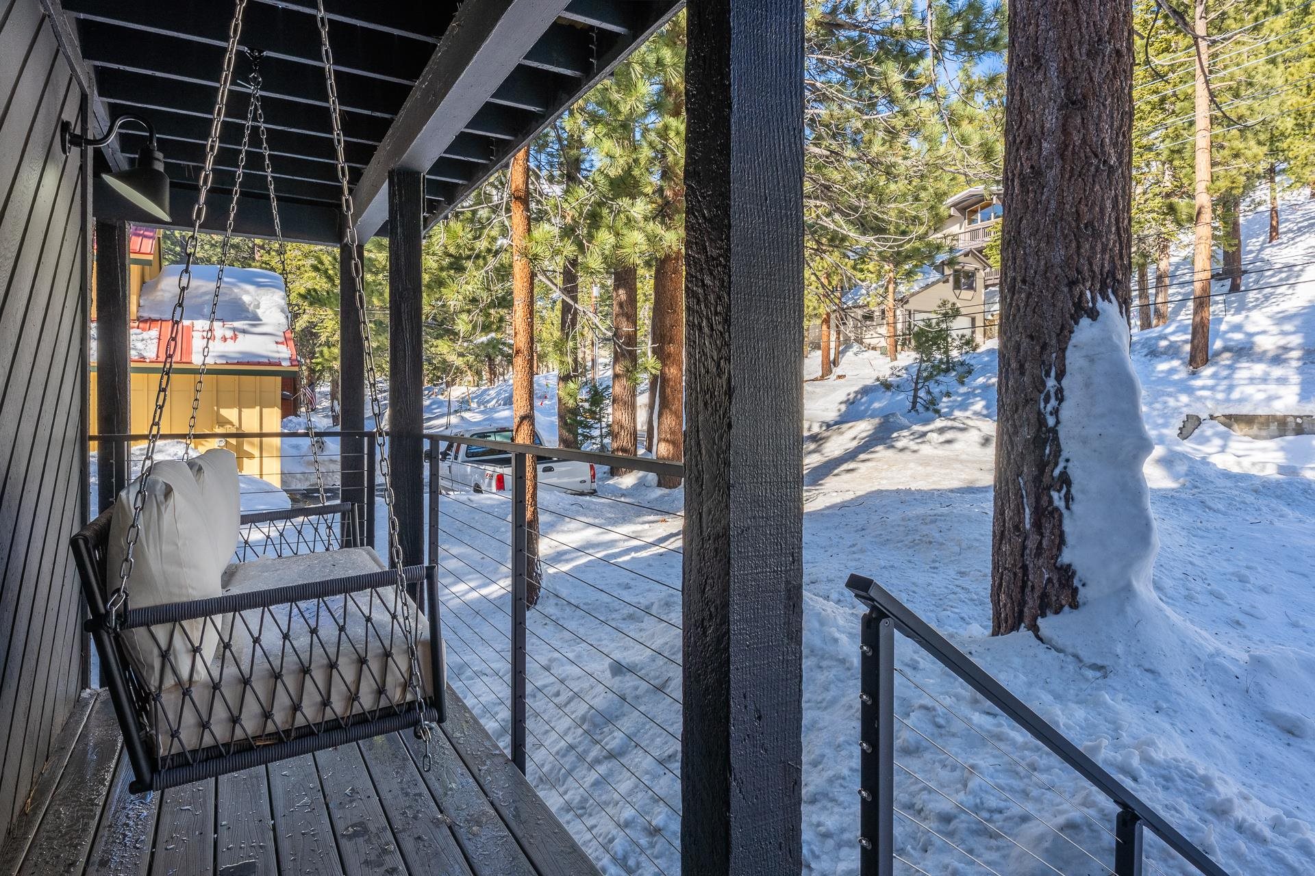 235 Forest Trail Mammoth Lakes, CA 93546 - Photo 3 of 35 Snow covered deck with grilling area