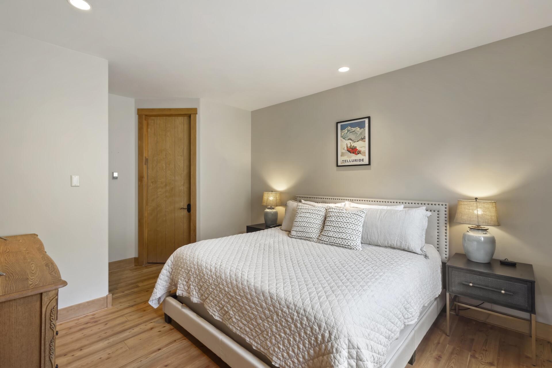 403 Adams Ranch Road, Unit B Mountain Village, CO 81435 - Photo 20 of 28 Master Bedroom w/ Walk-In Closet Door