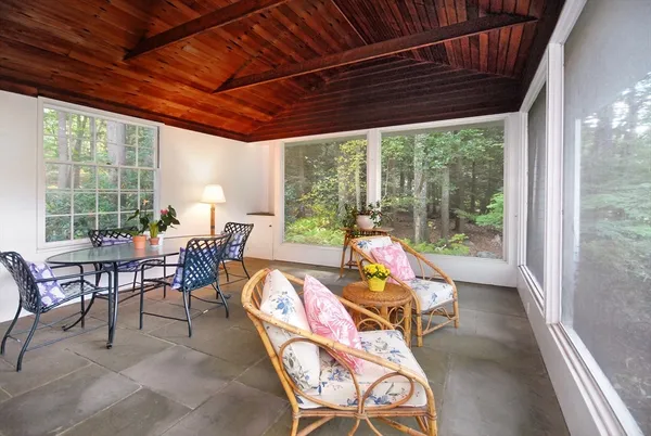 a outdoor space with furniture