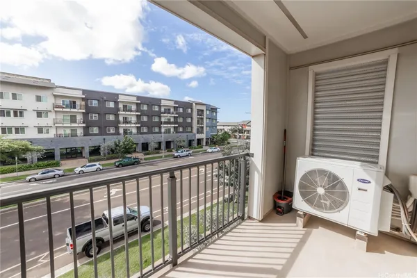 a city view from a balcony