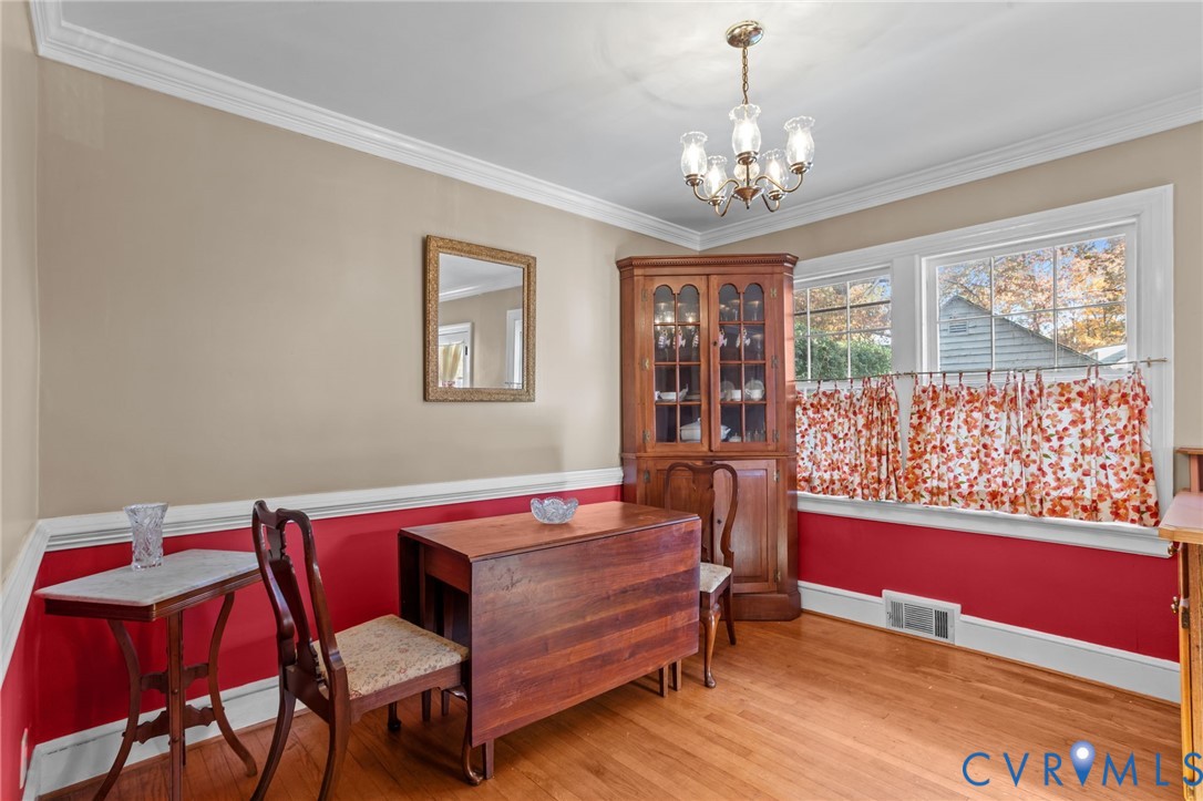6800 Bethlehem Road Henrico, VA 23228 - Photo 4 of 25 Dining area featuring crown molding, light wood fi