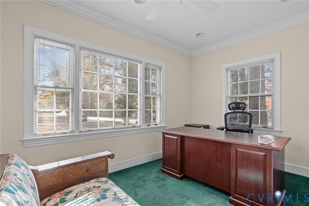 6800 Bethlehem Road Henrico, VA 23228 - Photo 8 of 25 Office space with dark carpet, ornamental molding,